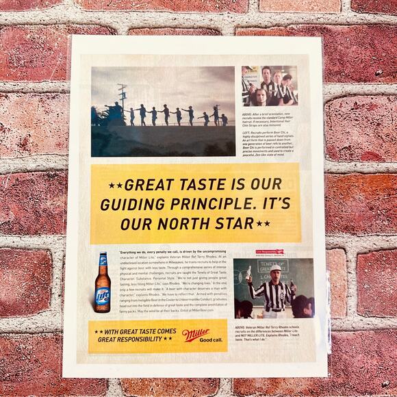 2005 Miller Lite Beer Ad Great Taste Our North Star Y2K Patriotic Wall Ephemera - Picture 4 of 8
